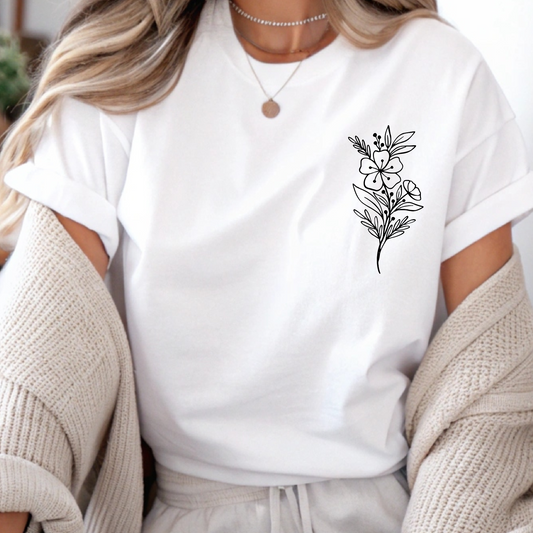 DTF Shirt Transfer - Ready to Press - Flower -  DTF100618