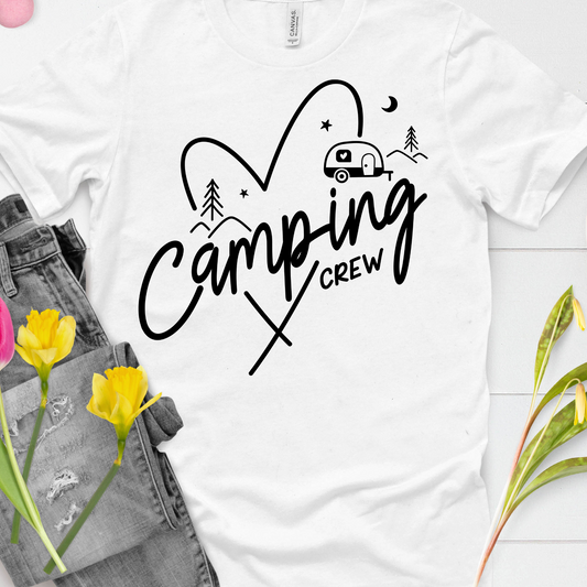 DTF Shirt Transfer - Ready to Press - Camping Crew Black -  DTF100656