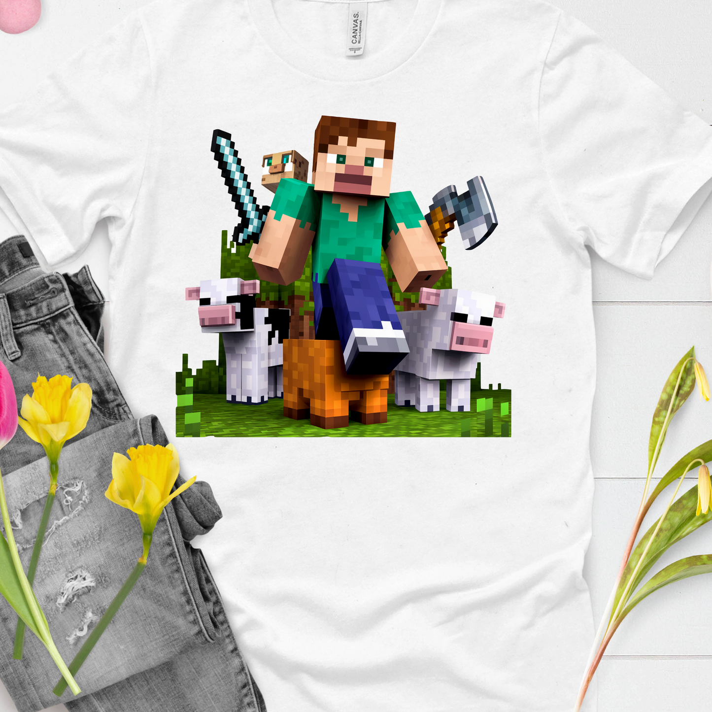 DTF Shirt Transfer - Ready to Press - Minecraft-  DTF100681