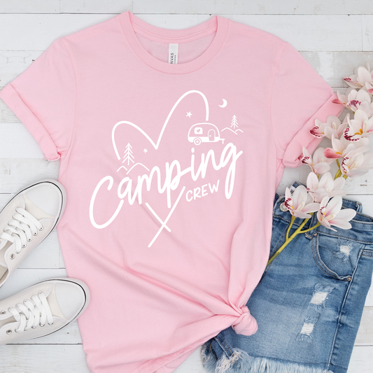 DTF Shirt Transfer - Ready to Press - Camping Crew White -  DTF100655