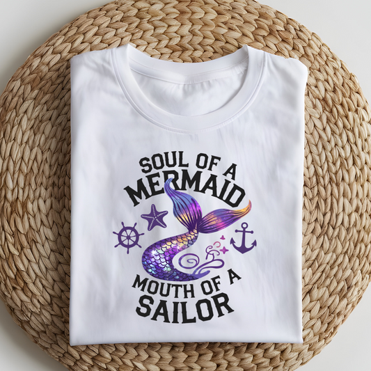 DTF T-Shirt Transfer | Ready to Press | DIY Heat Transfer for Clothing, Hoodies, Sweatshirt | Mermaid DTF100892