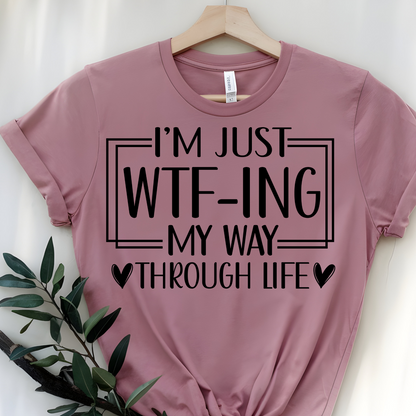 DTF T-Shirt Transfer | Ready to Press | DIY Heat Transfer for Clothing, Hoodies, Sweatshirt | Just WTF-ing DTF100838