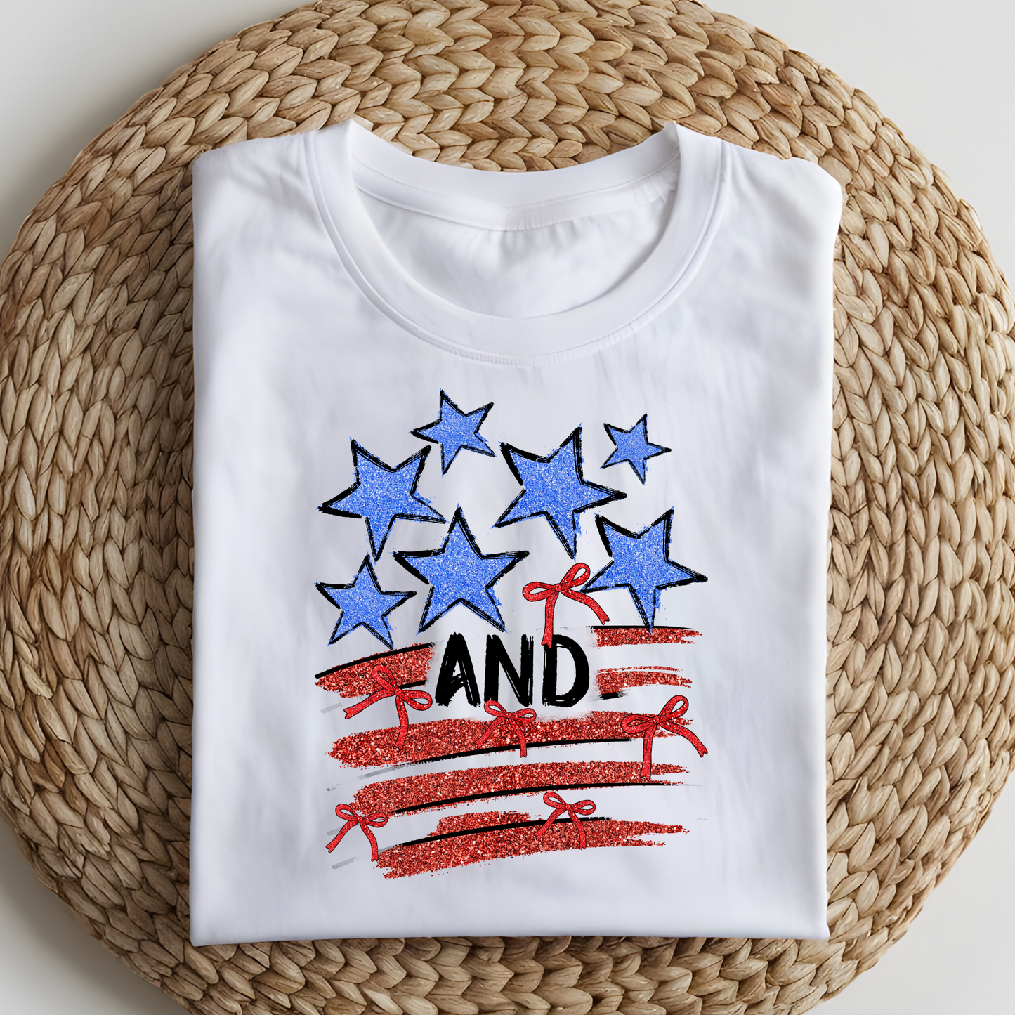 DTF T-Shirt Transfer | Ready to Press | DIY Heat Transfer for Clothing, Hoodies, Sweatshirt | Stars and stipes DTF100836