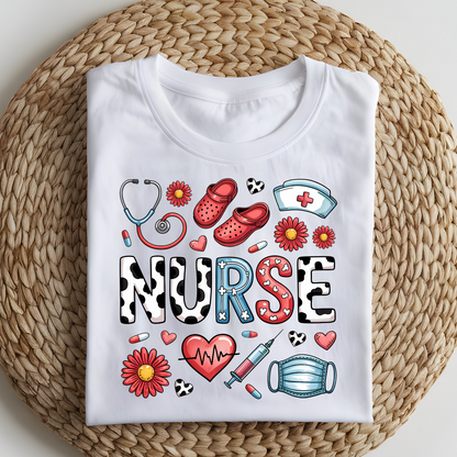 DTF T-Shirt Transfer | Ready to Press | DIY Heat Transfer for Clothing, Hoodies, Sweatshirt | Nurse -  DTF100762