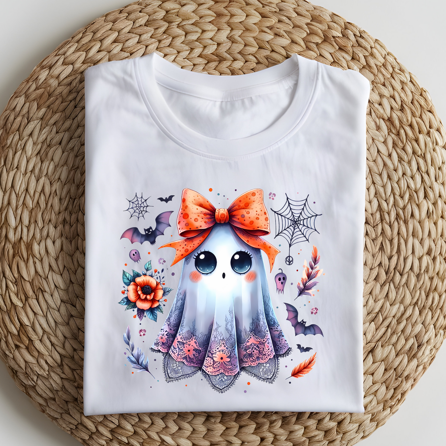 DTF T-Shirt Transfer | Ready to Press | DIY Heat Transfer for Clothing, Hoodies, Sweatshirt | Ghost DTF100916