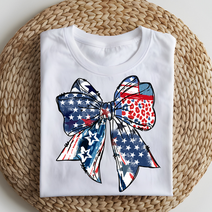 DTF T-Shirt Transfer | Ready to Press | DIY Heat Transfer for Clothing, Hoodies, Sweatshirt | American Bow DTF100834
