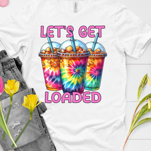 DTF Shirt Transfer - Ready to Press - Let's Get Loaded Pink -  DTF100640