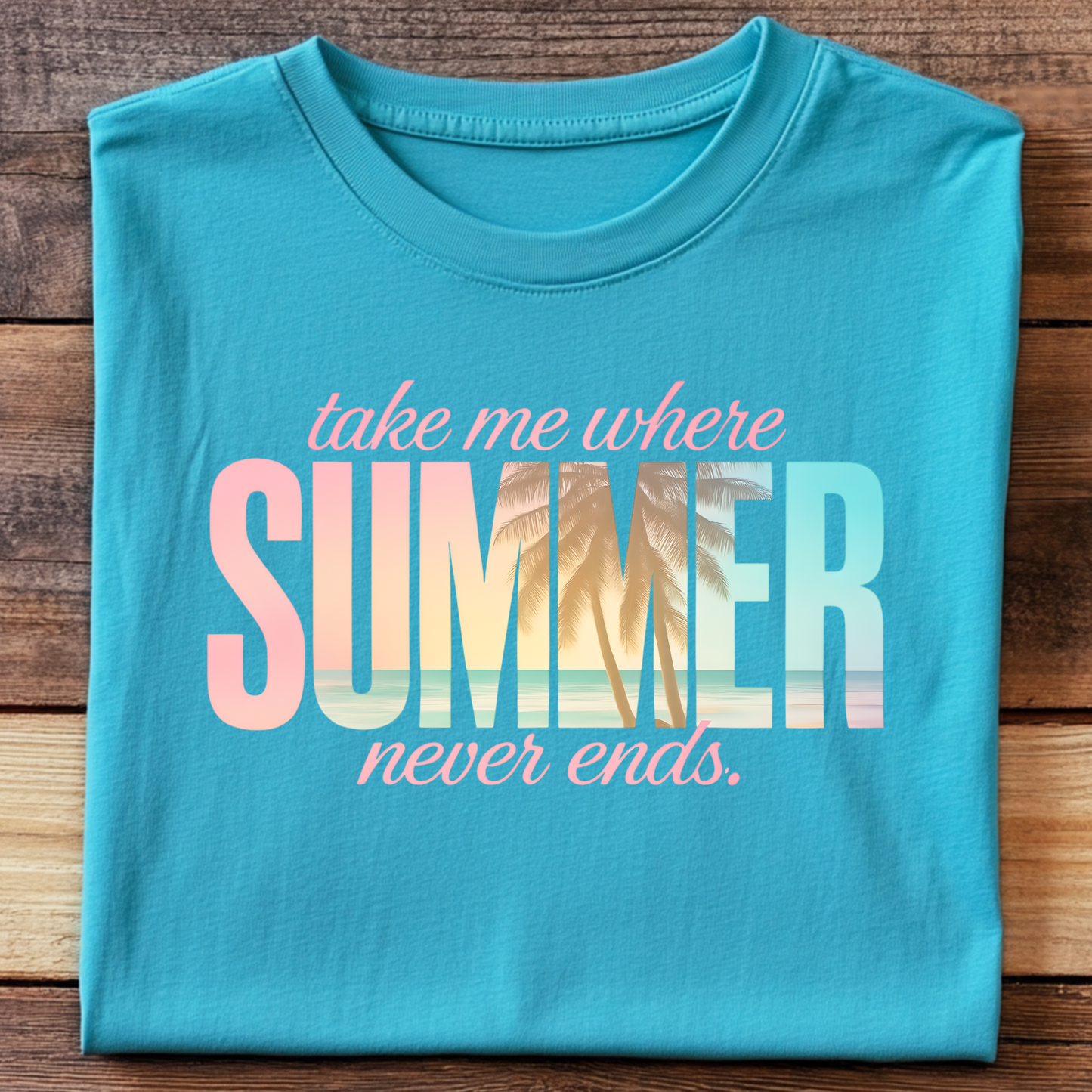 DTF T-Shirt Transfer | Ready to Press | DIY Heat Transfer for Clothing, Hoodies, Sweatshirt | Summer vibes DTF100899