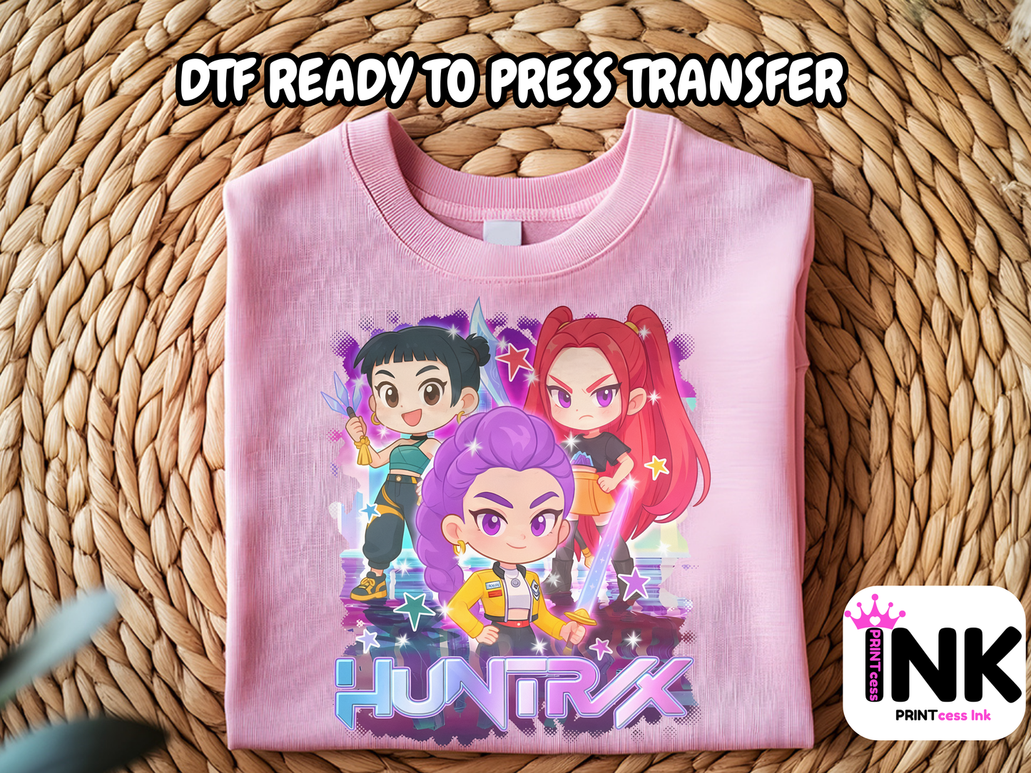 Huntrix DTF101004 | DTF T-Shirt Transfer | Ready to Press | DIY Heat Transfer for Clothing, Hoodies, Sweatshirt