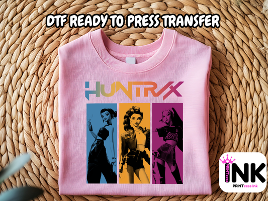 Huntrix DTF100996 | DTF T-Shirt Transfer | Ready to Press | DIY Heat Transfer for Clothing, Hoodies, Sweatshirt