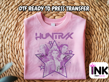 Huntrix DTF100999 | DTF T-Shirt Transfer | Ready to Press | DIY Heat Transfer for Clothing, Hoodies, Sweatshirt