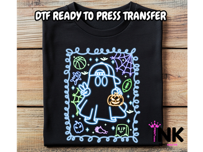 Neon ghost DTF100994 | DTF T-Shirt Transfer | Ready to Press | DIY Heat Transfer for Clothing, Hoodies, Sweatshirt
