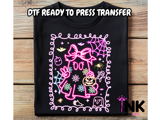 Neon ghost DTF100995 | DTF T-Shirt Transfer | Ready to Press | DIY Heat Transfer for Clothing, Hoodies, Sweatshirt