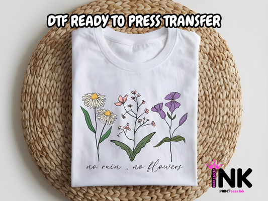 Vintage Flowers DTF100979 | DTF T-Shirt Transfer | Ready to Press | DIY Heat Transfer for Clothing, Hoodies, Sweatshirt