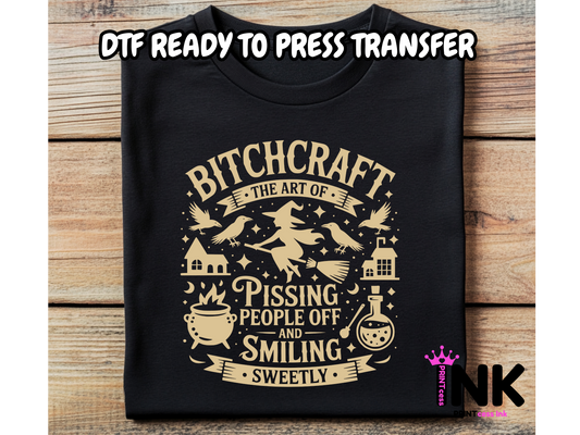 Bitchcraft DTF100991 | DTF T-Shirt Transfer | Ready to Press | DIY Heat Transfer for Clothing, Hoodies, Sweatshirt