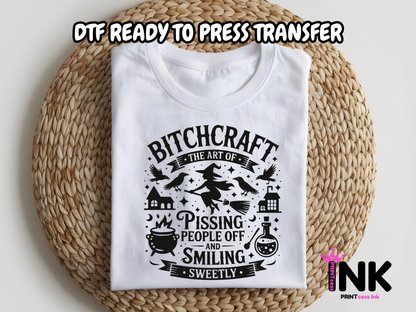 Bitchcraft DTF100980 | DTF T-Shirt Transfer | Ready to Press | DIY Heat Transfer for Clothing, Hoodies, Sweatshirt