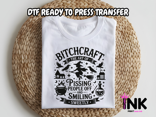 Bitchcraft DTF100980 | DTF T-Shirt Transfer | Ready to Press | DIY Heat Transfer for Clothing, Hoodies, Sweatshirt