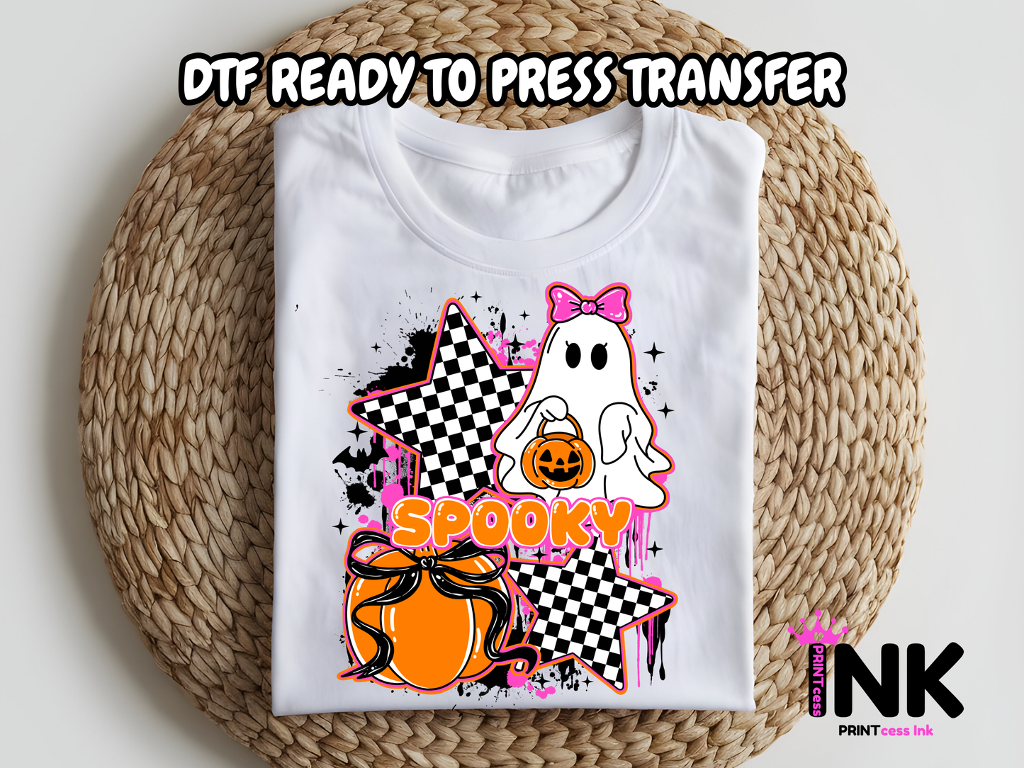 Halloween Ghost DTF100981 | DTF T-Shirt Transfer | Ready to Press | DIY Heat Transfer for Clothing, Hoodies, Sweatshirt