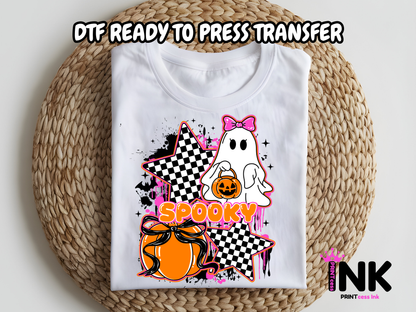 Halloween Ghost DTF100981 | DTF T-Shirt Transfer | Ready to Press | DIY Heat Transfer for Clothing, Hoodies, Sweatshirt
