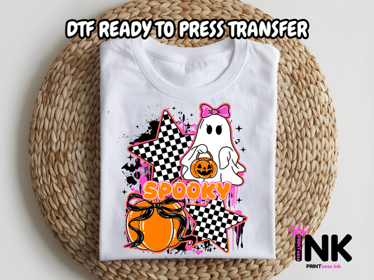 Halloween Ghost DTF100981 | DTF T-Shirt Transfer | Ready to Press | DIY Heat Transfer for Clothing, Hoodies, Sweatshirt