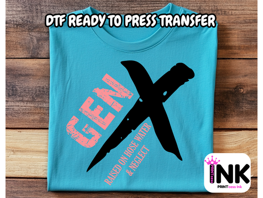 Gen X DTF101328| DTF T-Shirt Transfer | Ready to Press | DIY Heat Transfer for Clothing, Hoodies, Sweatshirt