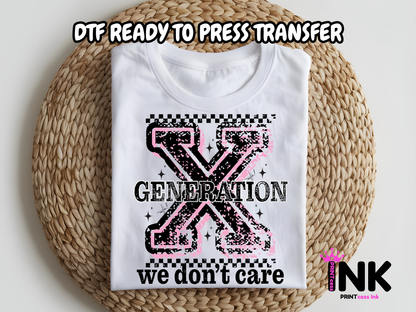 Gen X DTF101317| DTF T-Shirt Transfer | Ready to Press | DIY Heat Transfer for Clothing, Hoodies, Sweatshirt