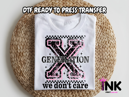 Gen X DTF101317| DTF T-Shirt Transfer | Ready to Press | DIY Heat Transfer for Clothing, Hoodies, Sweatshirt