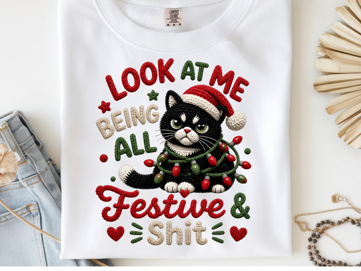 Festive -  DTF101991- DTF T-Shirt Transfer | Ready to Press | DIY Heat Transfer for Clothing, Hoodies, Sweatshirt