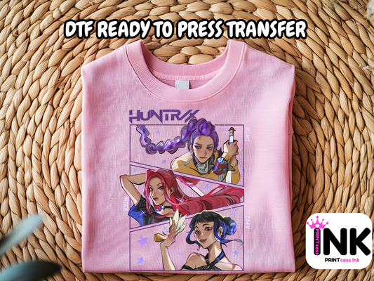 Huntrix DTF101003 | DTF T-Shirt Transfer | Ready to Press | DIY Heat Transfer for Clothing, Hoodies, Sweatshirt