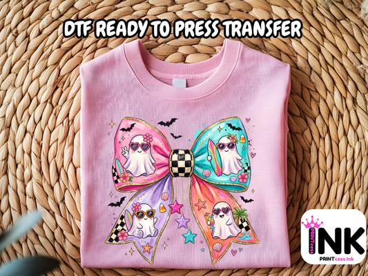 Halloween bow - DTF101716- T-Shirt Transfer | Ready to Press | DIY Heat Transfer for Clothing, Hoodies, Sweatshirt