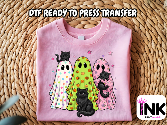 Ghosts - DTF101696- T-Shirt Transfer | Ready to Press | DIY Heat Transfer for Clothing, Hoodies, Sweatshirt
