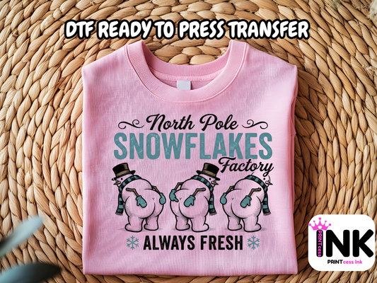 Snow Flakes DTF101215| DTF T-Shirt Transfer | Ready to Press | DIY Heat Transfer for Clothing, Hoodies, Sweatshirt