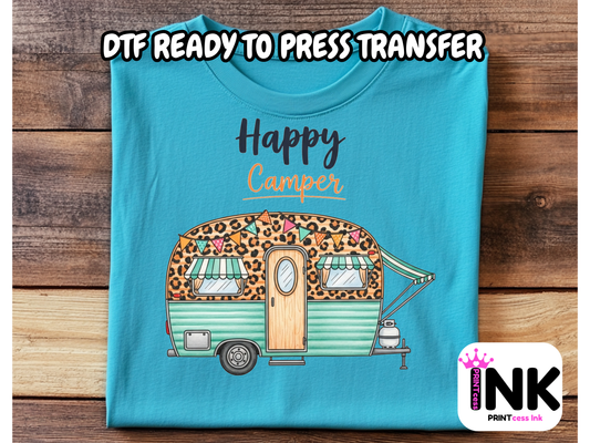 Camping DTF101388| DTF T-Shirt Transfer | Ready to Press | DIY Heat Transfer for Clothing, Hoodies, Sweatshirt
