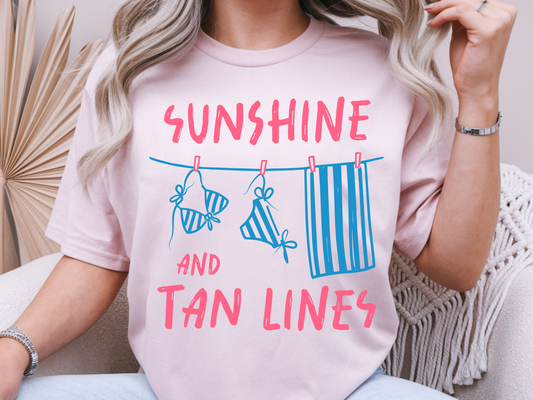 Sunshine and tan lines DTF101432 DTF T-Shirt Transfer | Ready to Press | DIY Heat Transfer for Clothing, Hoodies, Sweatshirt