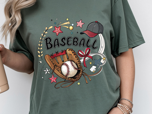 Baseball DTF101506 DTF T-Shirt Transfer | Ready to Press | DIY Heat Transfer for Clothing, Hoodies, Sweatshirt