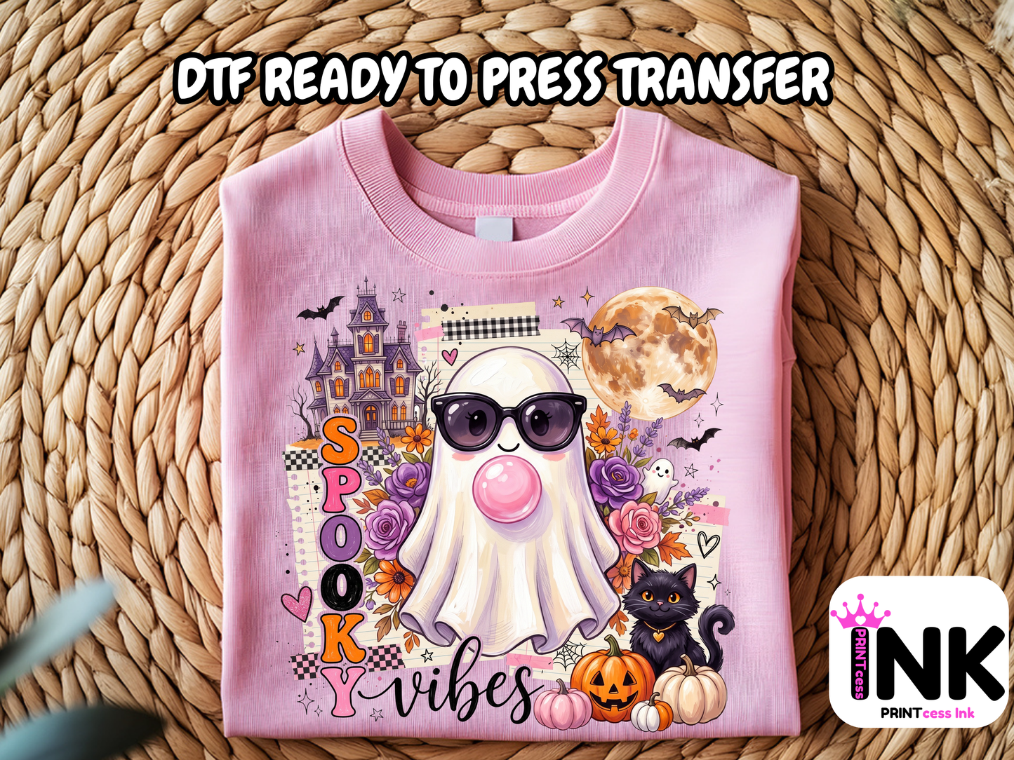 Ghosts - DTF101719- T-Shirt Transfer | Ready to Press | DIY Heat Transfer for Clothing, Hoodies, Sweatshirt