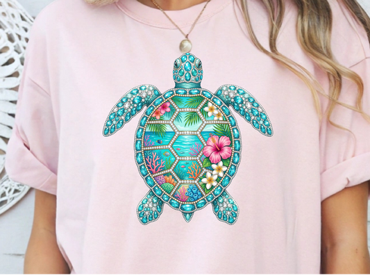 Turtle DTF101428 DTF T-Shirt Transfer | Ready to Press | DIY Heat Transfer for Clothing, Hoodies, Sweatshirt