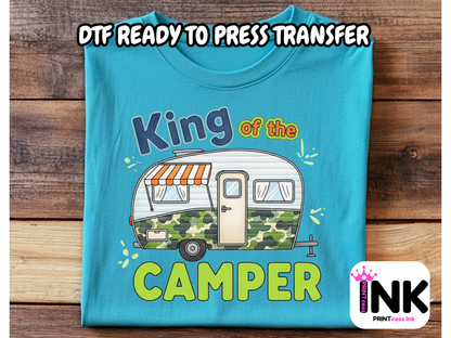 Camping DTF101386| DTF T-Shirt Transfer | Ready to Press | DIY Heat Transfer for Clothing, Hoodies, Sweatshirt