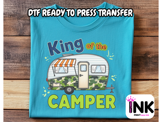 Camping DTF101386| DTF T-Shirt Transfer | Ready to Press | DIY Heat Transfer for Clothing, Hoodies, Sweatshirt