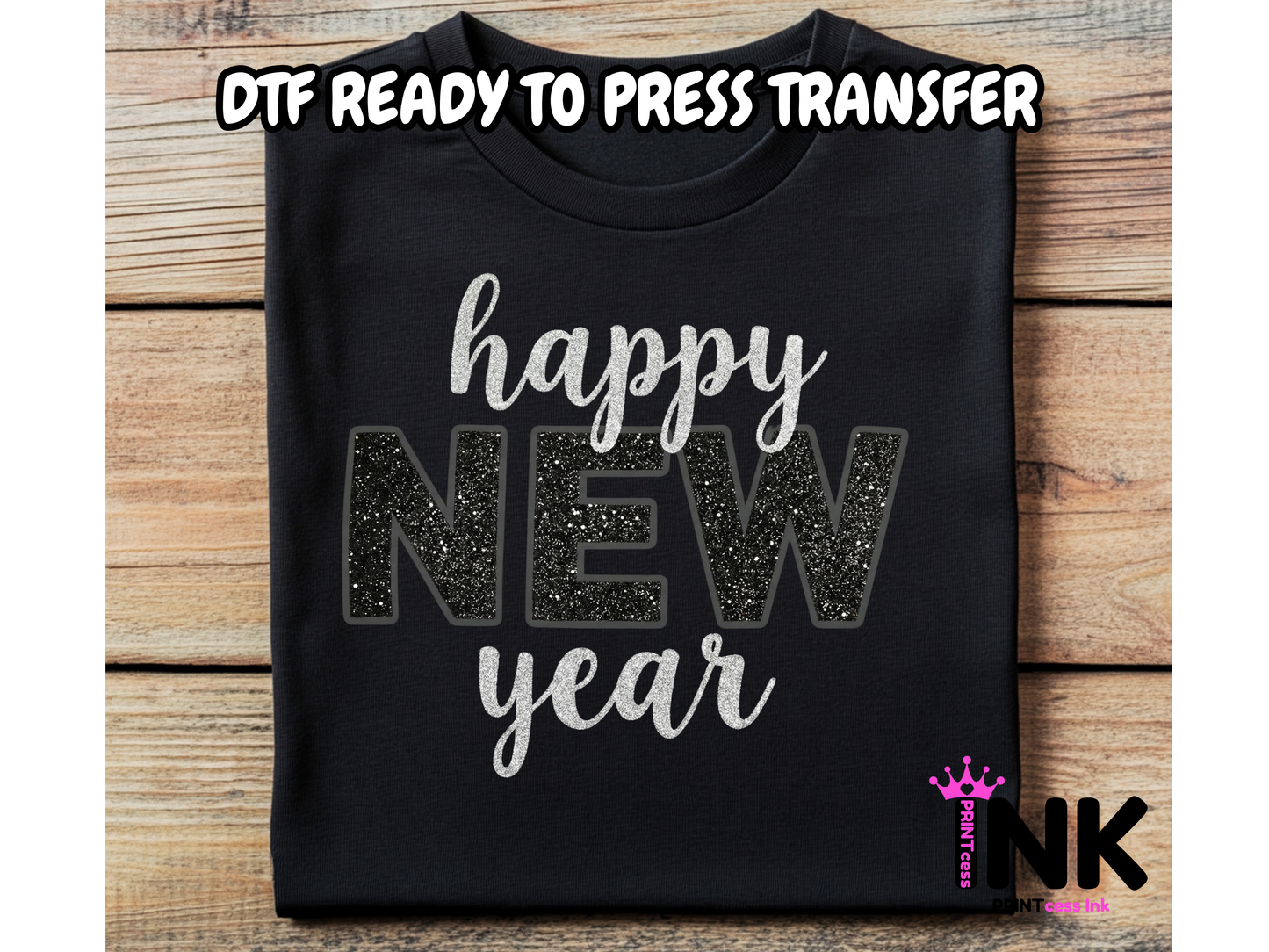 Happy new year DTF101209| DTF T-Shirt Transfer | Ready to Press | DIY Heat Transfer for Clothing, Hoodies, Sweatshirt