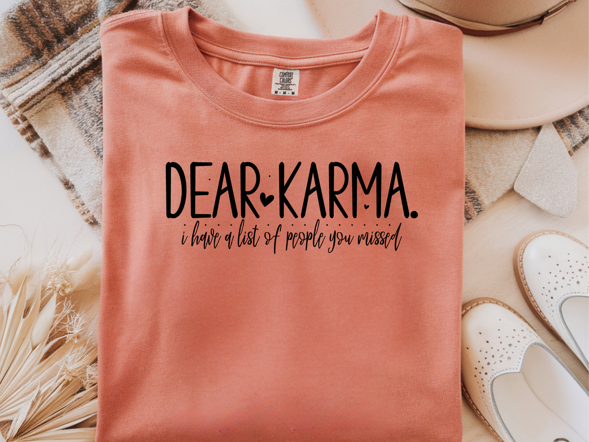 Karma -  DTF101897- DTF T-Shirt Transfer | Ready to Press | DIY Heat Transfer for Clothing, Hoodies, Sweatshirt