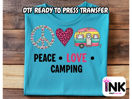 Camping DTF101382| DTF T-Shirt Transfer | Ready to Press | DIY Heat Transfer for Clothing, Hoodies, Sweatshirt