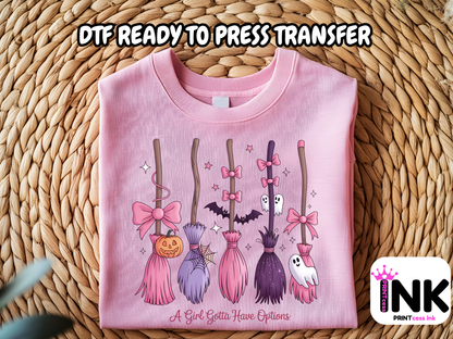 Halloween broom -  DTF101752- T-Shirt Transfer | Ready to Press | DIY Heat Transfer for Clothing, Hoodies, Sweatshirt