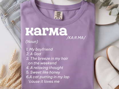 Karma -  DTF101893- DTF T-Shirt Transfer | Ready to Press | DIY Heat Transfer for Clothing, Hoodies, Sweatshirt