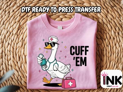 Cuff em -  DTF101826- DTF T-Shirt Transfer | Ready to Press | DIY Heat Transfer for Clothing, Hoodies, Sweatshirt