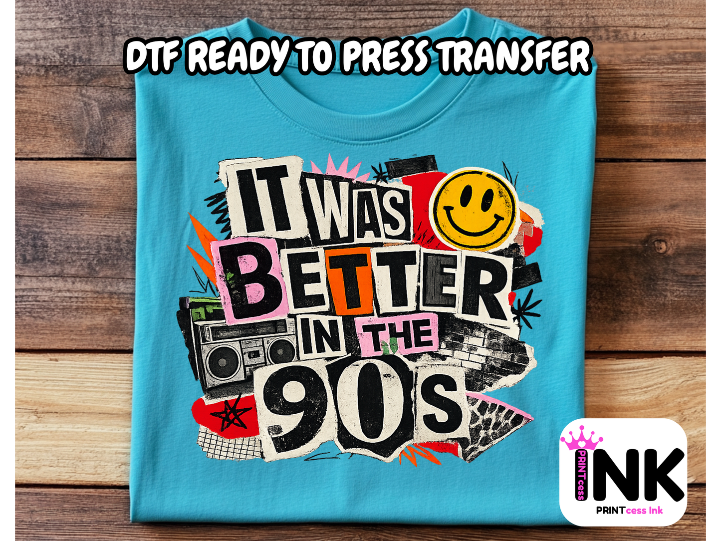 90's - DTF101734- T-Shirt Transfer | Ready to Press | DIY Heat Transfer for Clothing, Hoodies, Sweatshirt