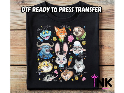 Zootopia -DTF101610 - T-Shirt Transfer | Ready to Press | DIY Heat Transfer for Clothing, Hoodies, Sweatshirt