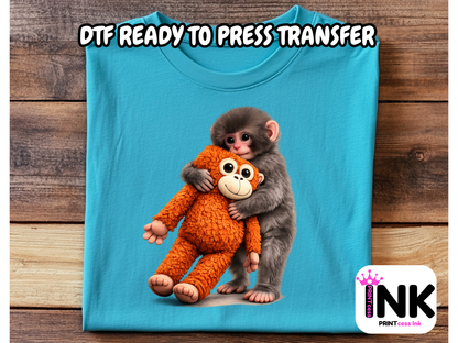 Little monkey - DTF101733- T-Shirt Transfer | Ready to Press | DIY Heat Transfer for Clothing, Hoodies, Sweatshirt