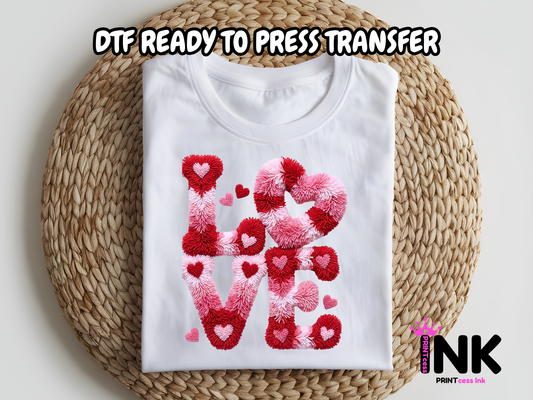 Love DTF101234| DTF T-Shirt Transfer | Ready to Press | DIY Heat Transfer for Clothing, Hoodies, Sweatshirt