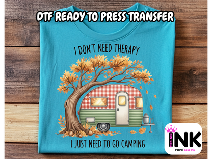 Camping DTF101392| DTF T-Shirt Transfer | Ready to Press | DIY Heat Transfer for Clothing, Hoodies, Sweatshirt